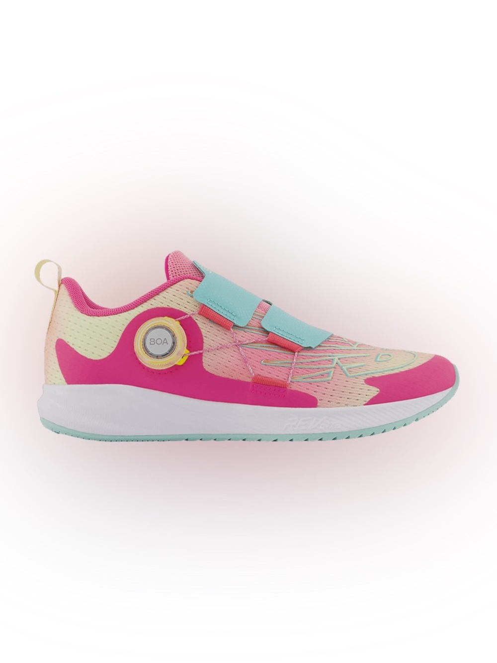 Size 11 Girls New Balance Kids Pink Aqua BOA Strap Athletic Sneakers